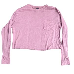 Wild Fable Pink Cropped Pullover Sweater W/pocket Size S 100% Recycled Material